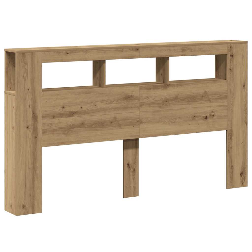 vidaXL LED κεφαλάρι Artisan Oak 180x18,5x103,5 cm Κατασκευασμένο ξύλο