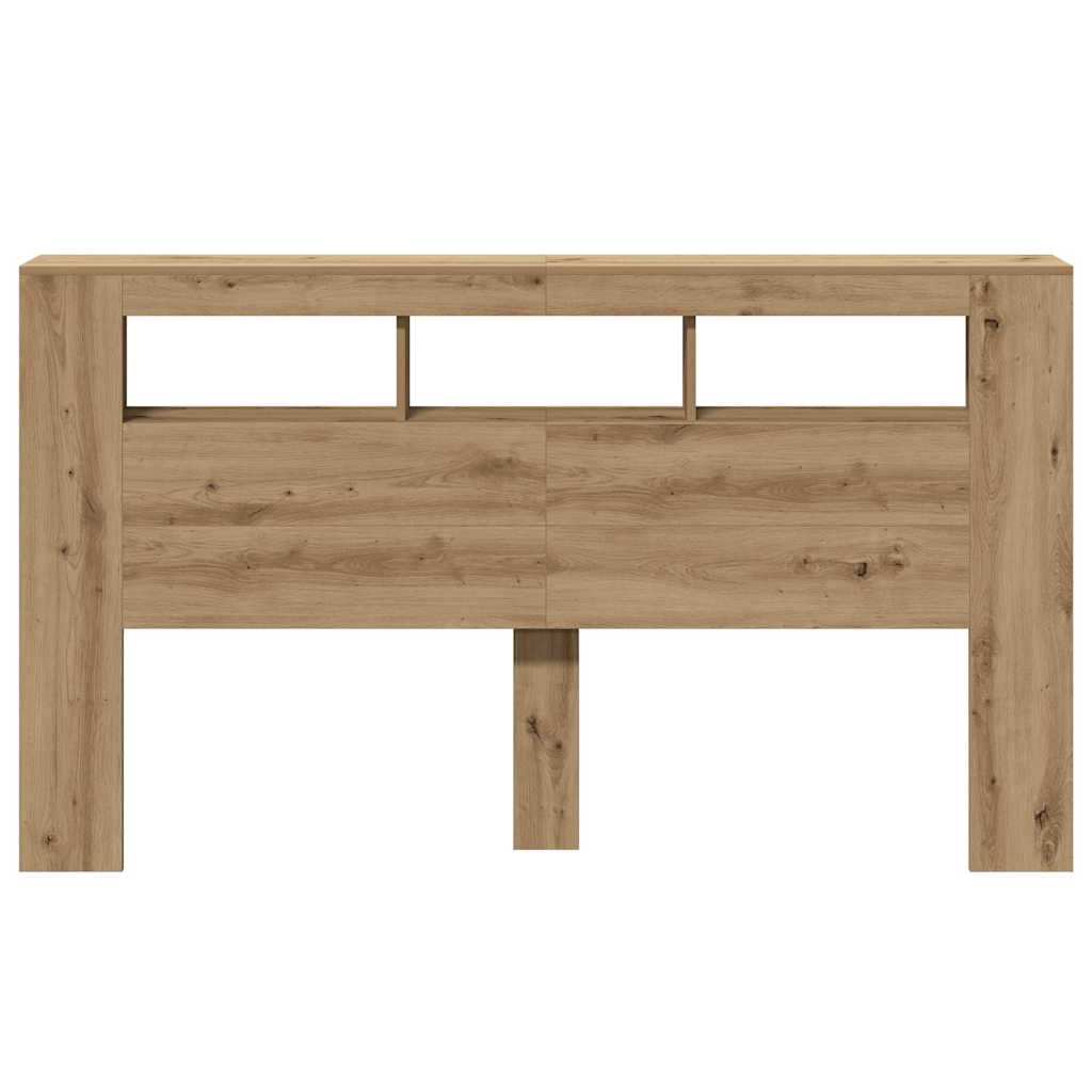 vidaXL LED κεφαλάρι Artisan Oak 180x18,5x103,5 cm Κατασκευασμένο ξύλο