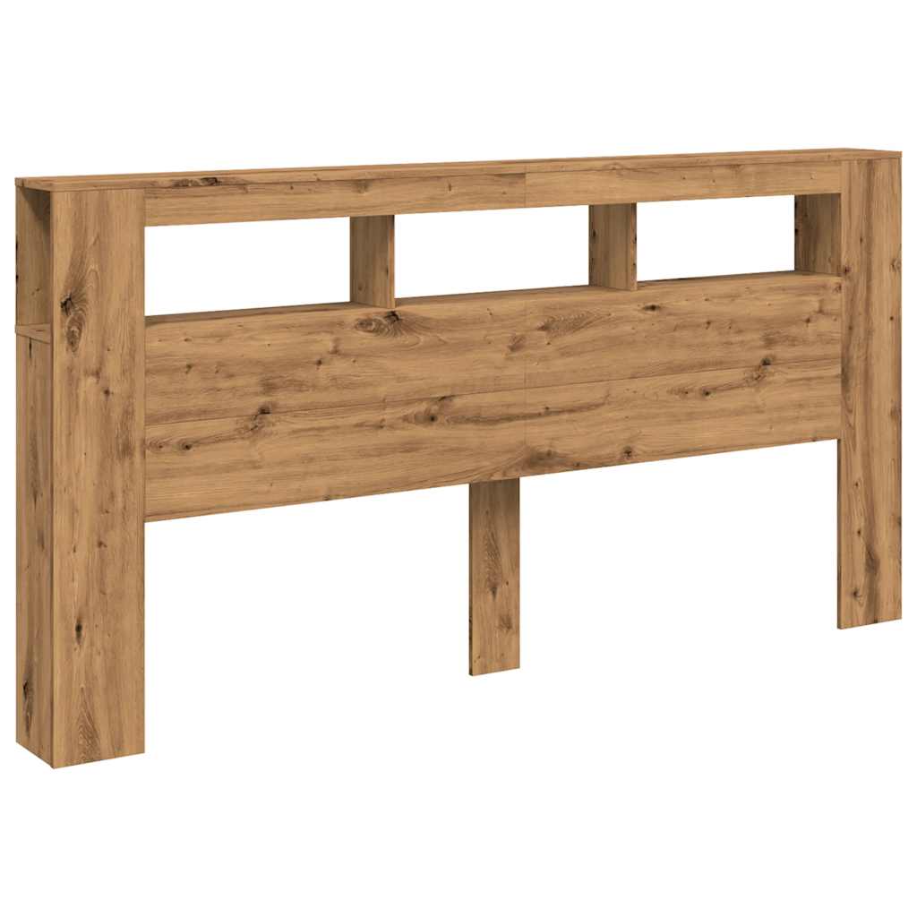 vidaXL LED κεφαλάρι Artisan Oak 200x18,5x103,5 cm Κατασκευασμένο ξύλο