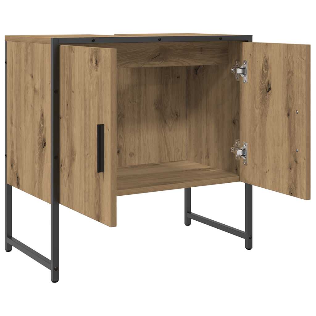 vidaXL Ντουλάπι Νιπτήρα Μπάνιου Αρτισιανή Δρυς 60x33x60 εκ. Επεξ. Ξύλο