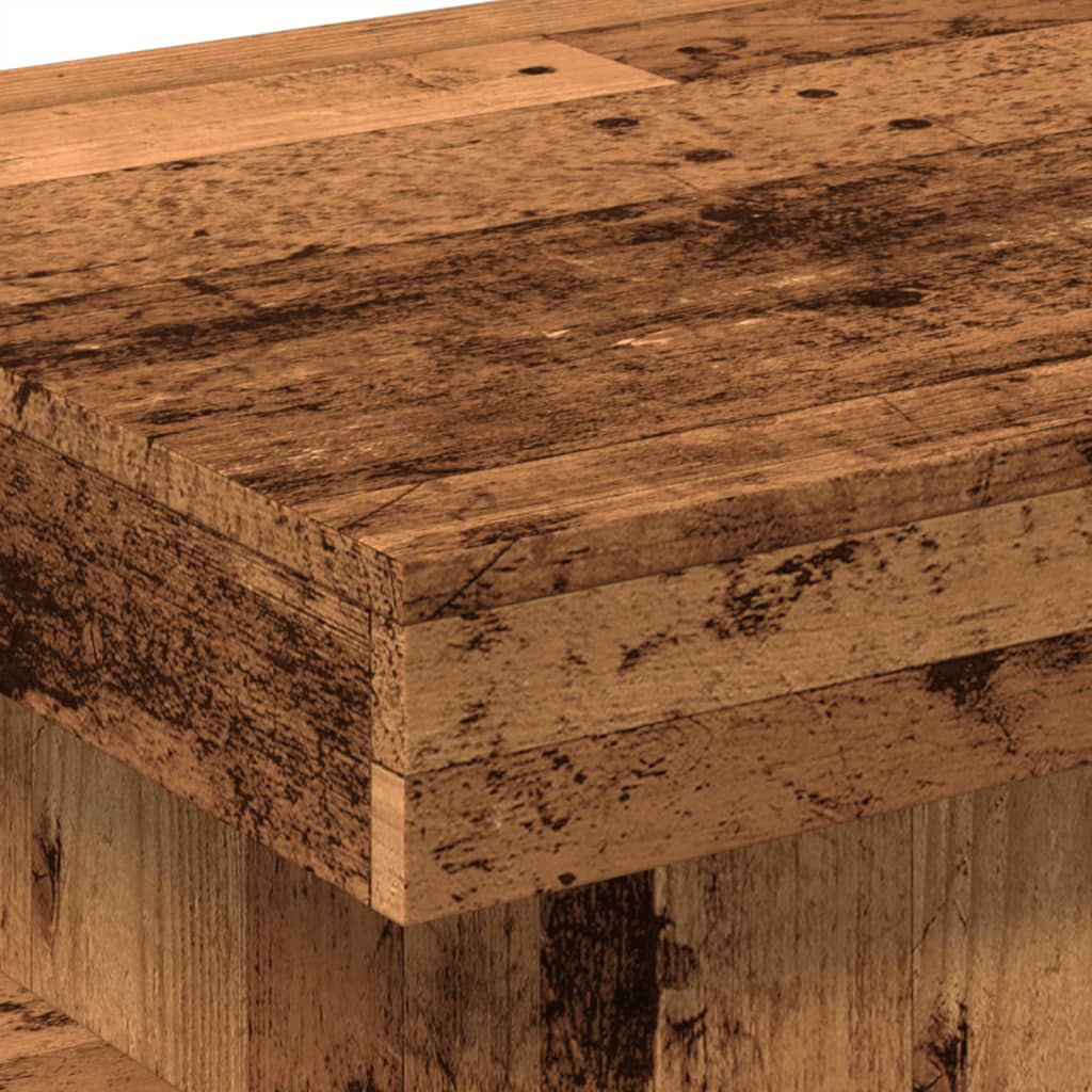 vidaXL Τραπεζάκι Σαλονιού με LED Όψη Παλαιού Ξύλου 50 x 50 x 40 εκ.