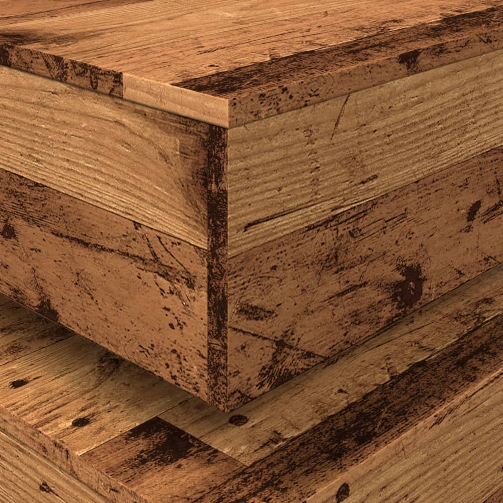 vidaXL Τραπεζάκι Σαλονιού με LED Όψη Παλαιού Ξύλου 50 x 50 x 40 εκ.