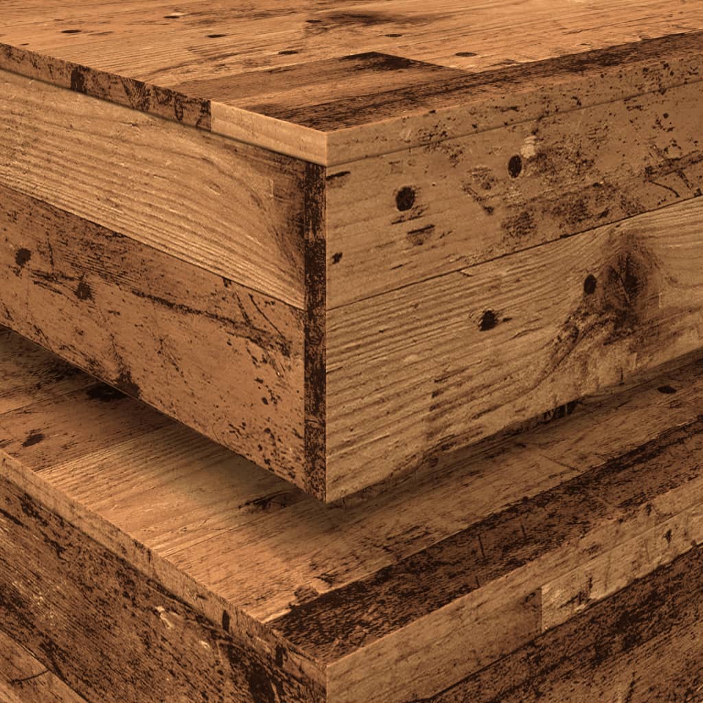 vidaXL Τραπεζάκι Σαλονιού με LED Παλαιό Ξύλο 90 x 50 x 40 εκ.