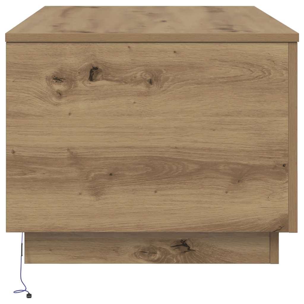 vidaXL Τραπεζάκι Σαλονιού με LED Αρτισιανή Δρυς 90 x 50 x 40 εκ.