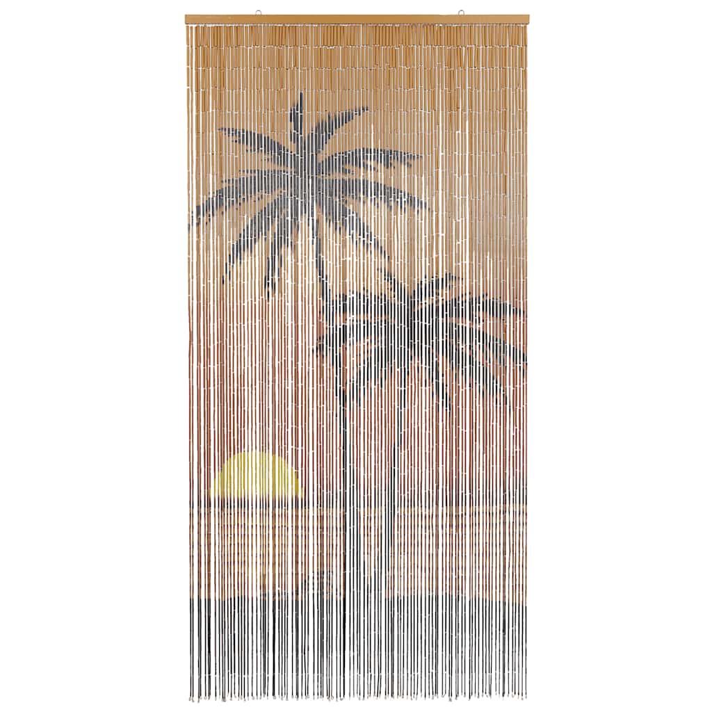 vidaXL Έντομο κουρτίνα πόρτας Palm Tree Print 90x220 cm Μπαμπού