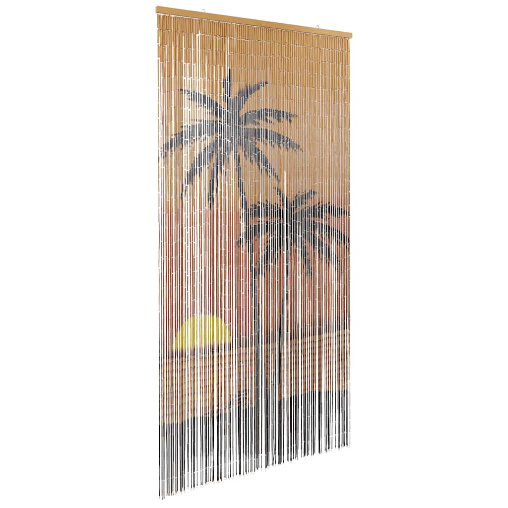 vidaXL Έντομο κουρτίνα πόρτας Palm Tree Print 100x220 cm Μπαμπού