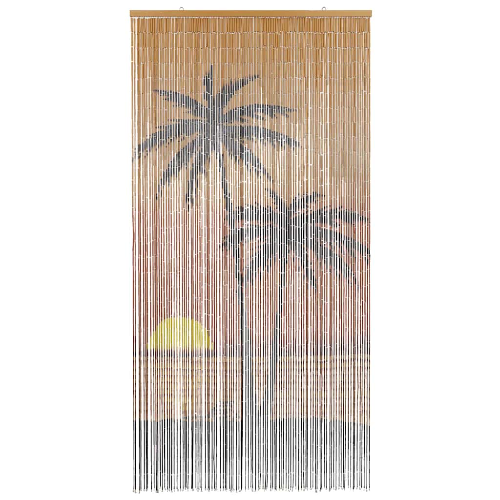 vidaXL Έντομο κουρτίνα πόρτας Palm Tree Print 100x220 cm Μπαμπού