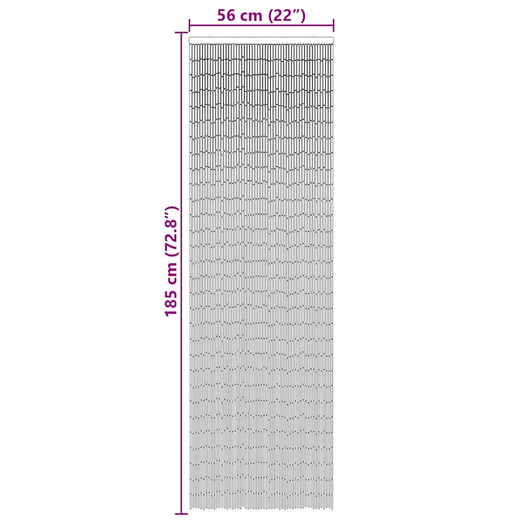 vidaXL Έντομο κουρτίνα πόρτας Σκούρο γκρι 56x185 cm Μπαμπού