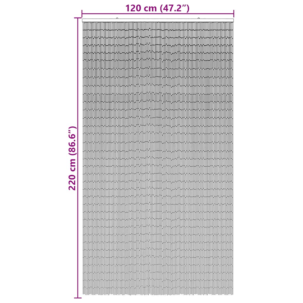 vidaXL Έντομο κουρτίνα πόρτας Σκούρο γκρι 120x220 cm Μπαμπού