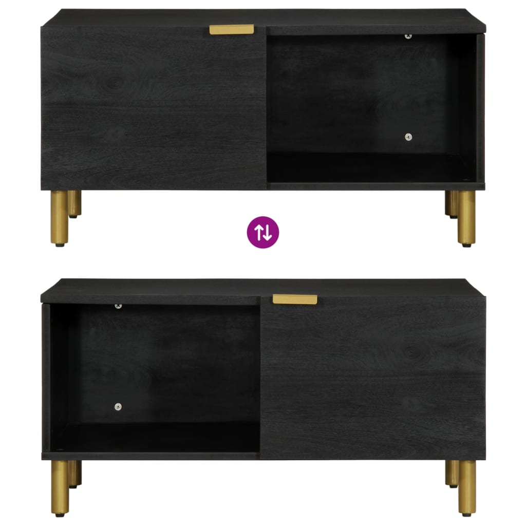 vidaXL Τραπεζάκι Σαλονιού Μαύρο 80x50x40 εκ. Επεξεργασμένο Ξύλο