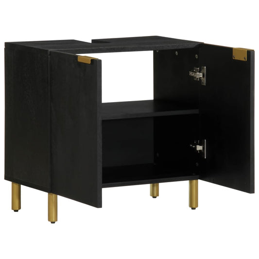 vidaXL Ντουλάπι Μπάνιου Μαύρο 62 x 33 x 58 εκ. από Επεξεργασμένο Ξύλο