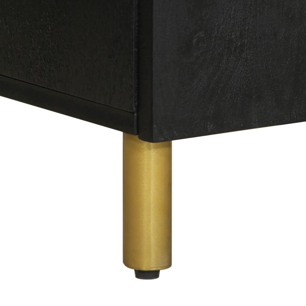 vidaXL Ντουλάπι Μπάνιου Μαύρο 38 x 33 x 160 εκ. από Μασίφ Ξύλο Μάνγκο