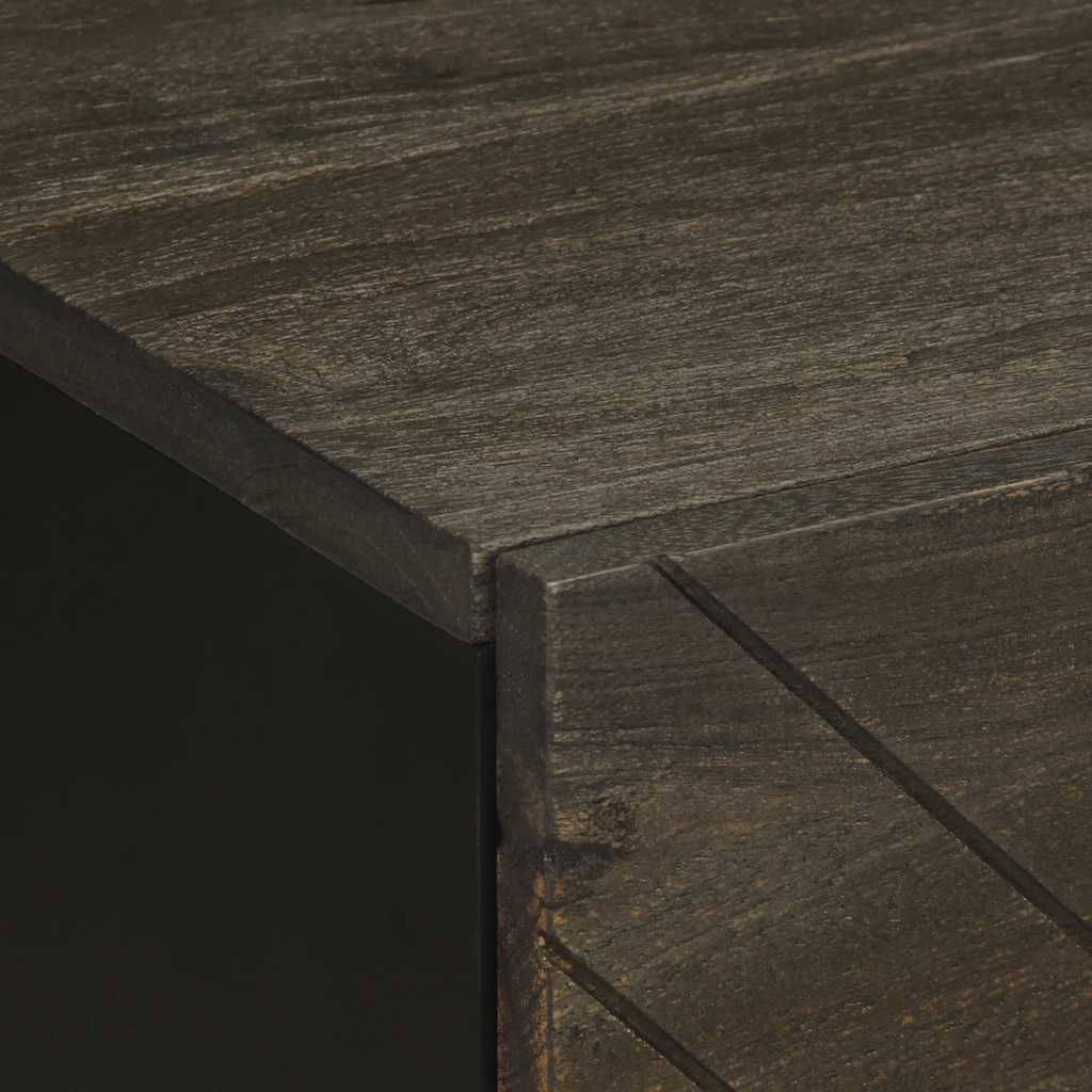 vidaXL Κομοδίνα 2 τεμ. Μαύρα 40 x 33 x 46 εκ. από Μασίφ Ξύλο Μάνγκο