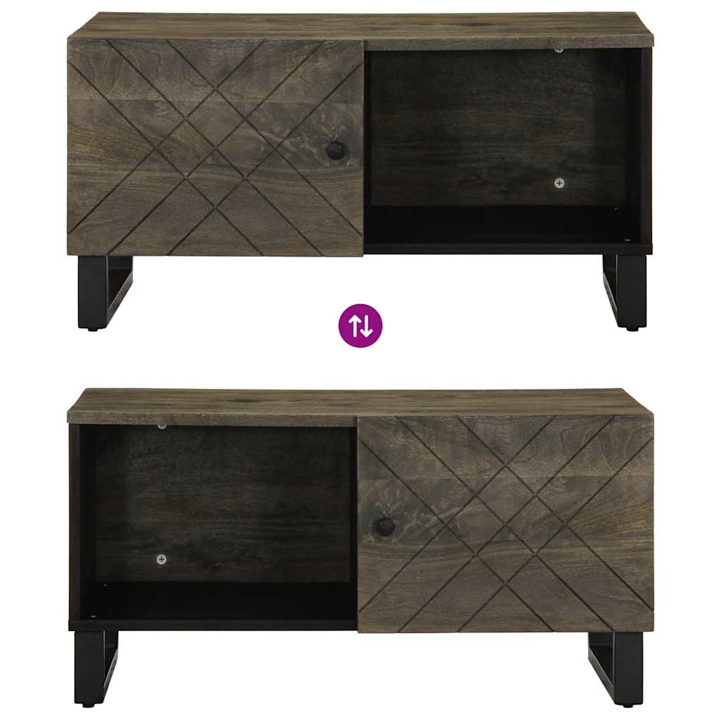 vidaXL Τραπεζάκι Σαλονιού Μαύρο 80 x 50 x 40 εκ. από Μασίφ Ξύλο Μάνγκο