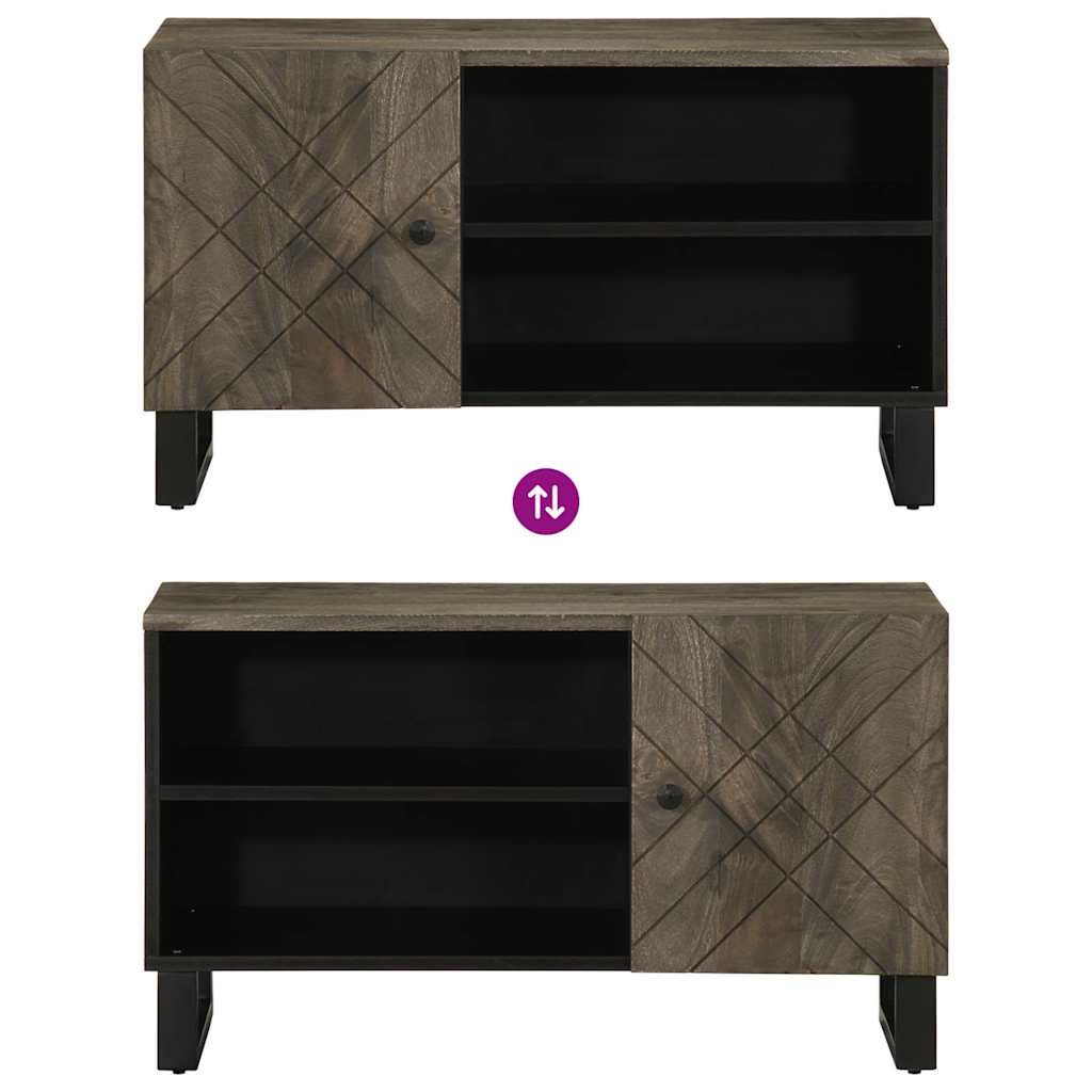 vidaXL Έπιπλο Τηλεόρασης Μαύρο 80 x 33 x 46 εκ. από Μασίφ Ξύλο Μάνγκο