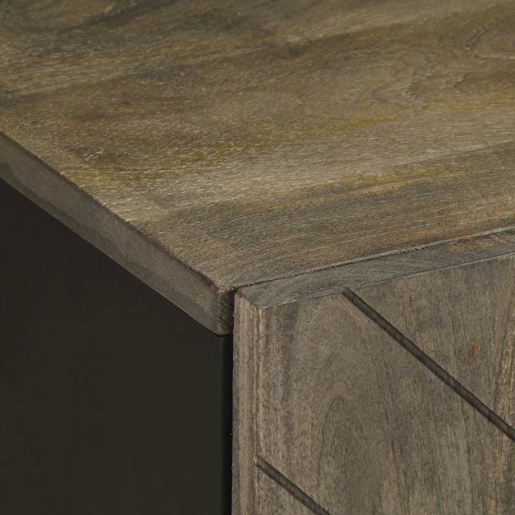 vidaXL Επίτοιχο ντουλάπι μπάνιου Μαύρο 38x33x48 cm Μάνγκο μασίφ ξύλο