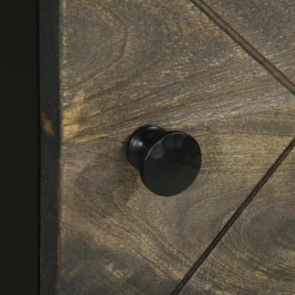 vidaXL Ντουλάπι Μαύρο 40 x 33 x 110 εκ. από Μασίφ Ξύλο Μάνγκο