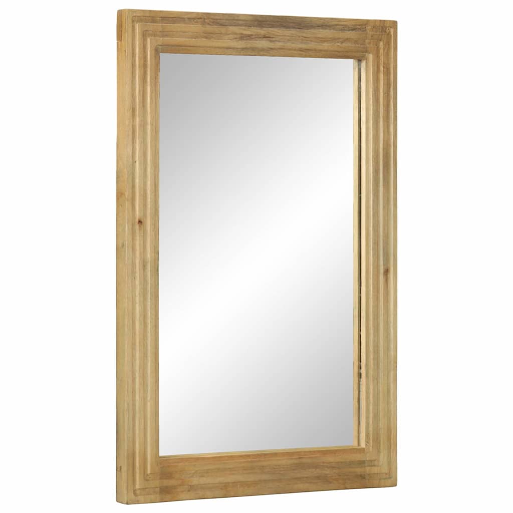 vidaXL Καθρέφτης μπάνιου καφέ 50x70x2,5 cm από μασίφ ξύλο Mango