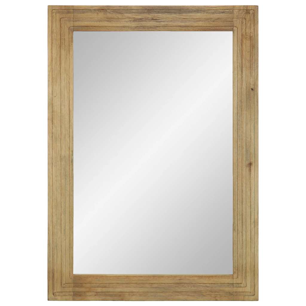 vidaXL Καθρέφτης μπάνιου καφέ 50x70x2,5 cm από μασίφ ξύλο Mango