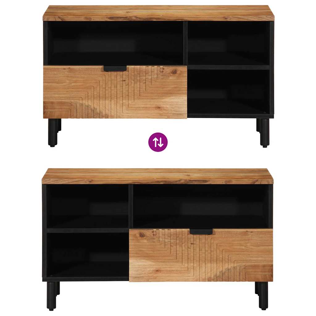 vidaXL Ντουλάπι TV με συρτάρι Καφέ 80 x 33 x 46 εκ. Στερεό ξύλο μάνγκο