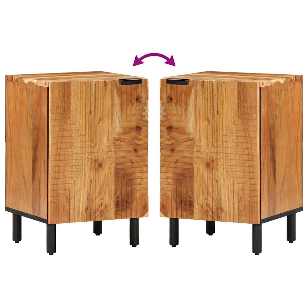 vidaXL Ντουλάπι Μπάνιου Καφέ 38 x 33.5 x 58 εκ. Μασίφ ξύλο ακακίας