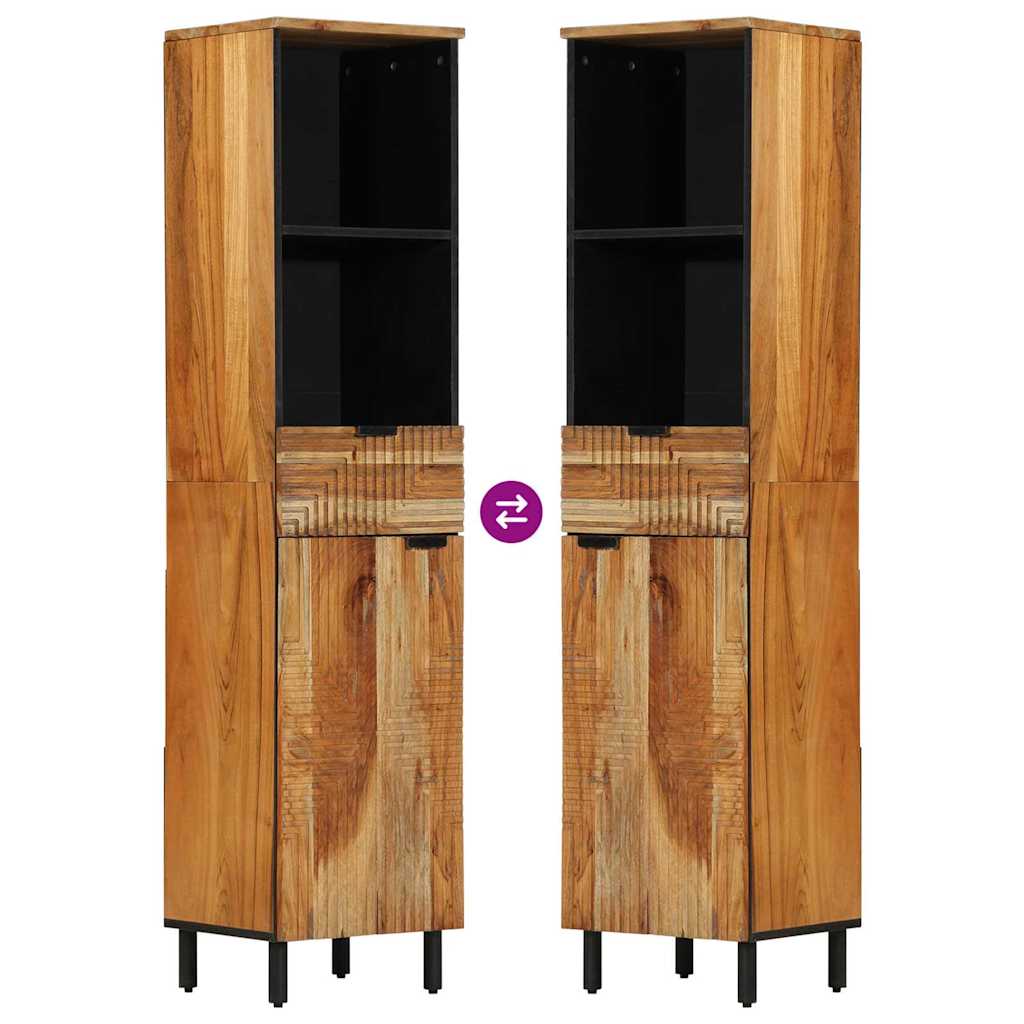 vidaXL Ντουλάπι Μπάνιου Καφέ 38 x 33 x 160 εκ. Μασίφ ξύλο ακακίας