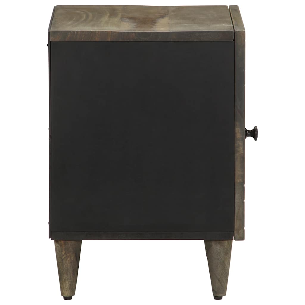 vidaXL κομοδίνο ντουλάπι ανοιχτό γκρι 40x33x46 cm μασίφ ξύλο Mango