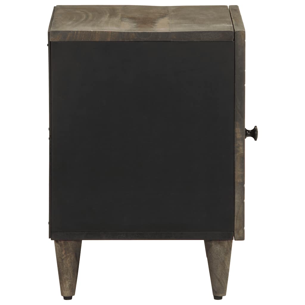 vidaXL Κομοδίνα 2 τεμάχια ανοιχτό γκρι 40x33x46 cm μασίφ ξύλο Mango