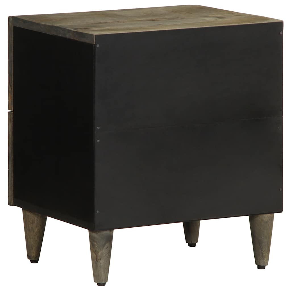 vidaXL κομοδίνο ντουλάπι ανοιχτό γκρι 40x33x46 cm μασίφ ξύλο Mango