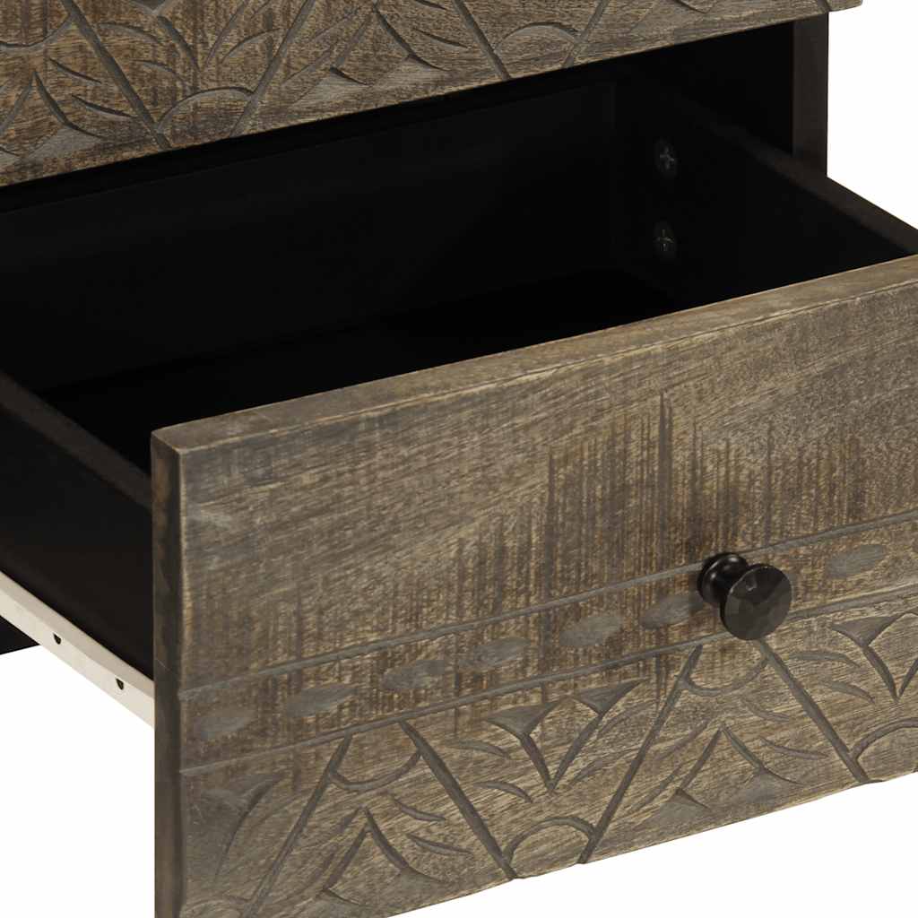 vidaXL κομοδίνο ντουλάπι ανοιχτό γκρι 40x33x46 cm μασίφ ξύλο Mango