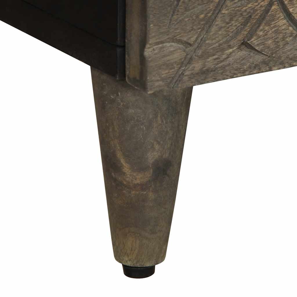 vidaXL κομοδίνο ντουλάπι ανοιχτό γκρι 40x33x46 cm μασίφ ξύλο Mango