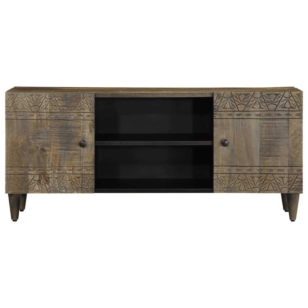 ντουλάπι τηλεόρασης vidaXL ανοιχτό γκρι 105x33,5x46cm μασίφ ξύλο Mango