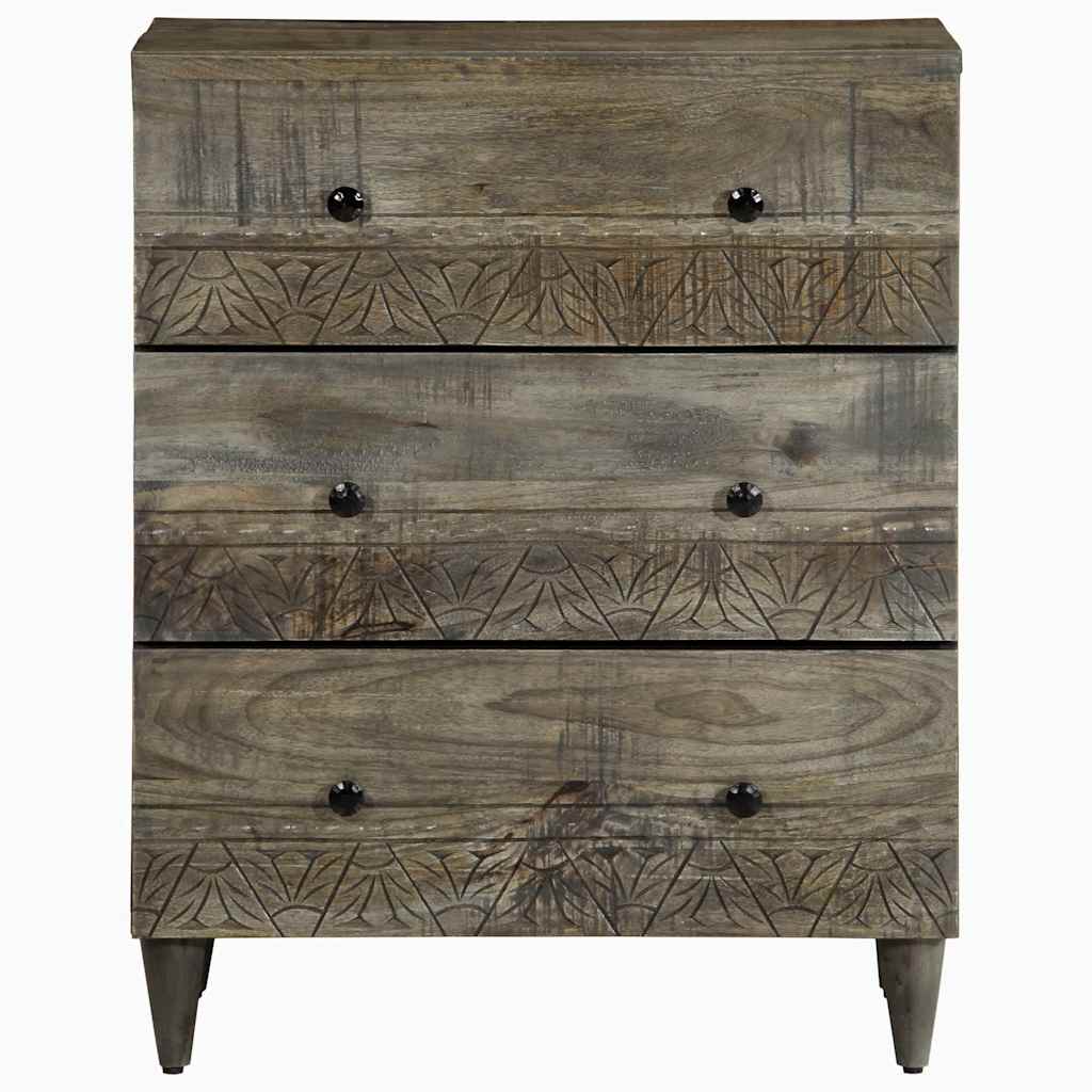 vidaXL Sideboard ανοιχτό γκρι 60x33,5x75 cm μασίφ ξύλο Mango