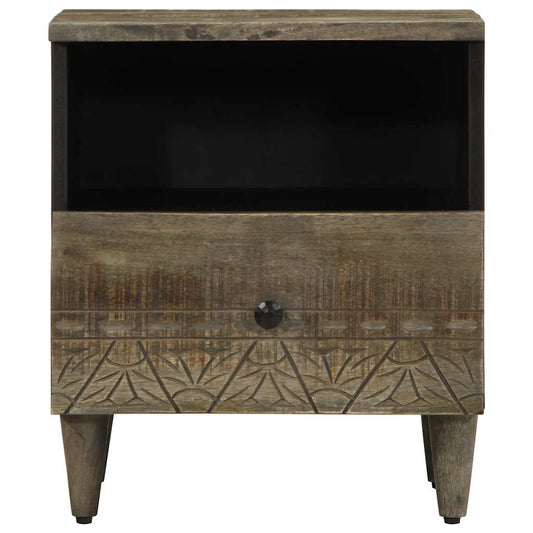 vidaXL Κομοδίνα 2 τεμάχια ανοιχτό γκρι 40x33x46 cm μασίφ ξύλο Mango