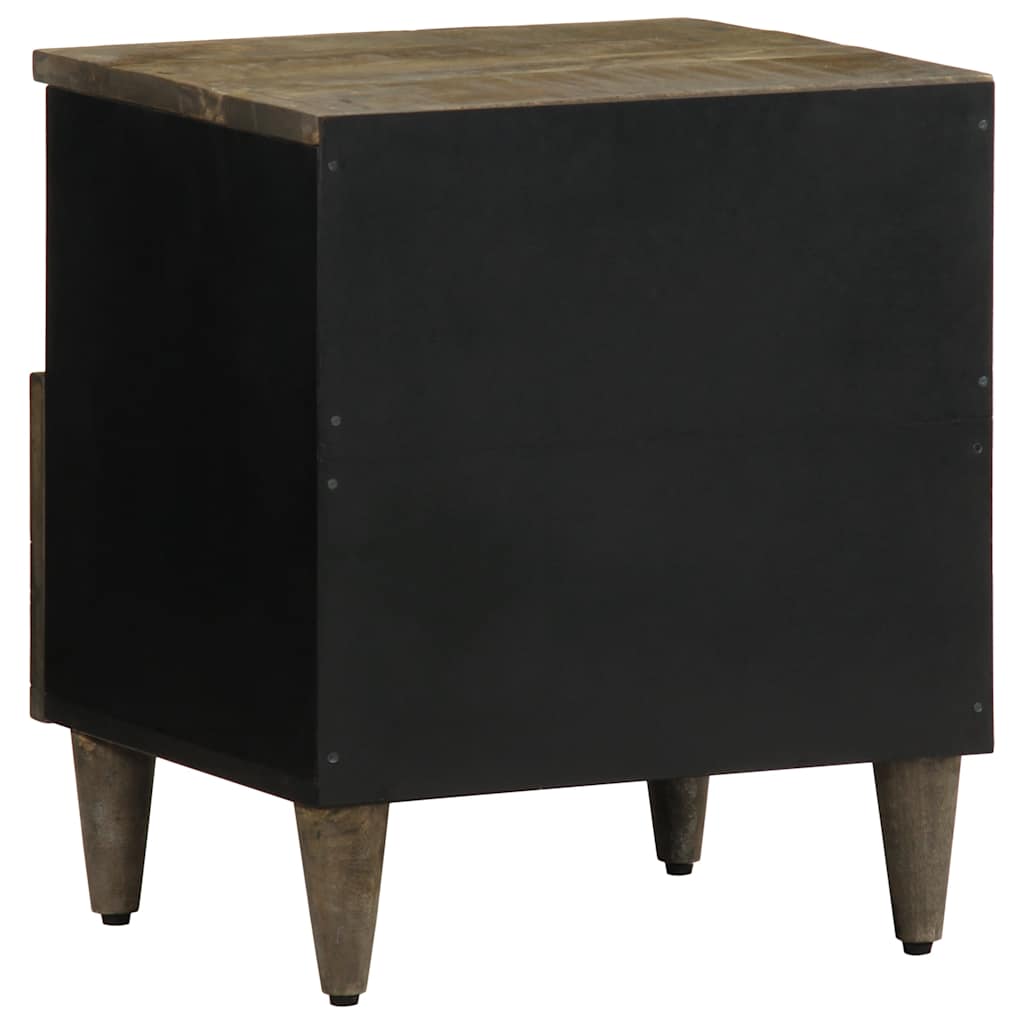 vidaXL Κομοδίνα 2 τεμάχια ανοιχτό γκρι 40x33x46 cm μασίφ ξύλο Mango