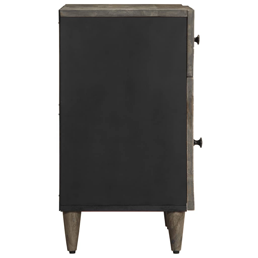 vidaXL κομοδίνο ντουλάπι ανοιχτό γκρι 50x33x60 cm μασίφ ξύλο Mango