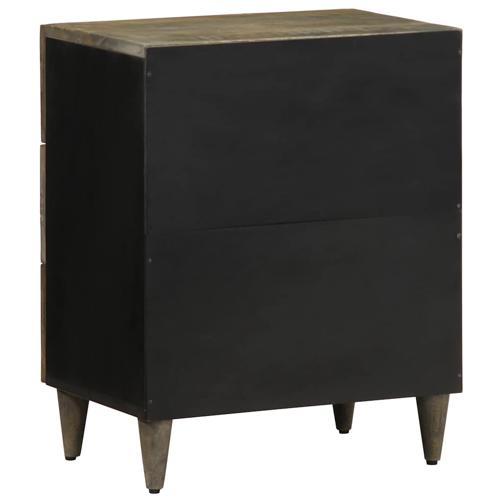 vidaXL κομοδίνο ντουλάπι ανοιχτό γκρι 50x33x60 cm μασίφ ξύλο Mango