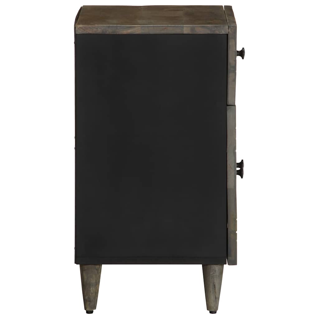 vidaXL κομοδίνο ντουλάπι ανοιχτό γκρι 50x33x60 cm μασίφ ξύλο Mango