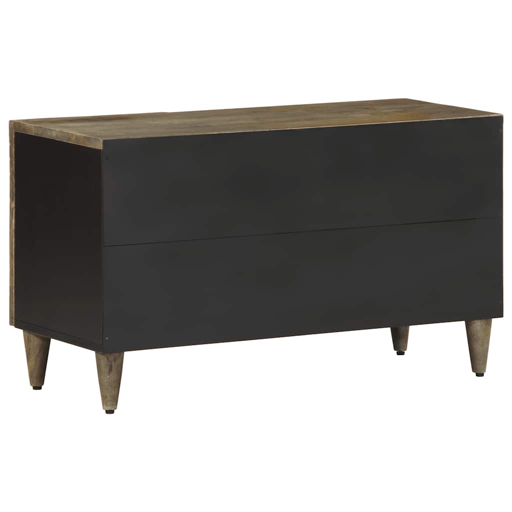vidaXL Ντουλάπι τηλεόρασης ανοιχτό γκρι 80x31,5x46 cm μασίφ ξύλο Mango