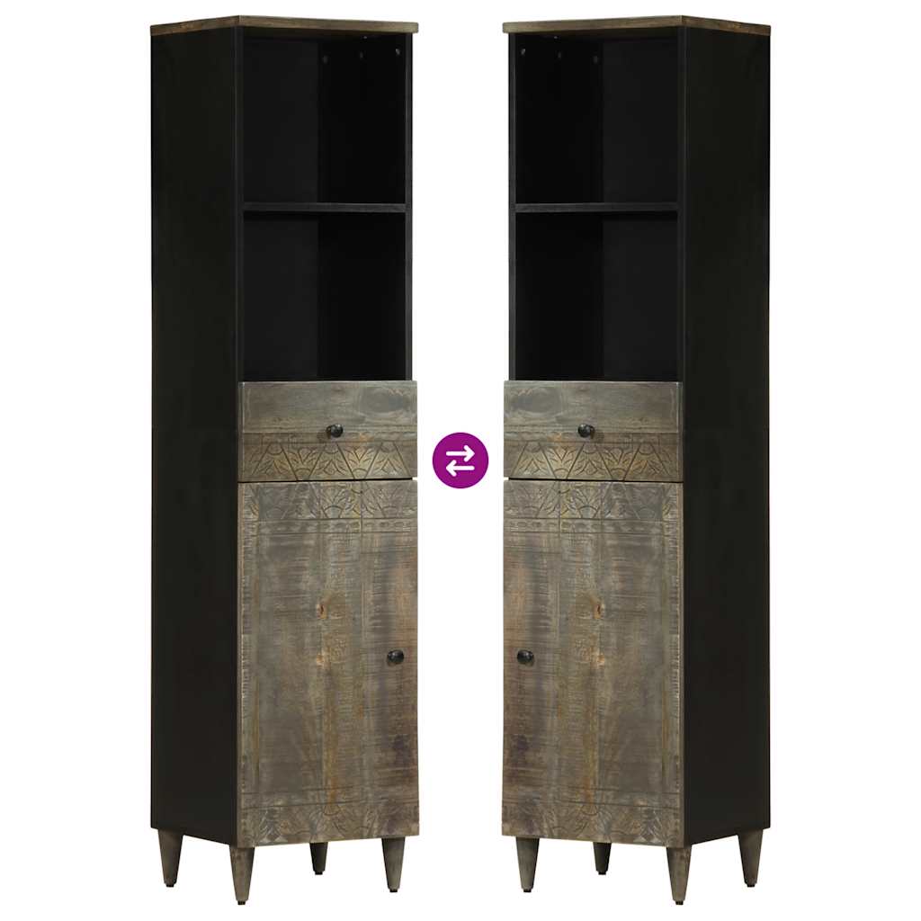 vidaXL Ντουλάπι Μπάνιου 38 x 33 x 160 εκ. από Μασίφ Ξύλο Μάνγκο