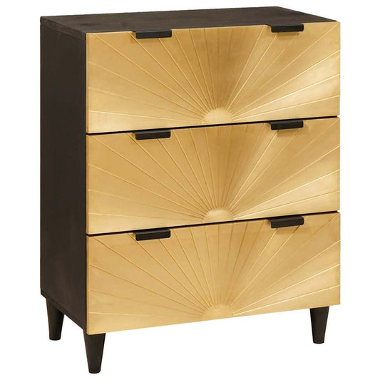 vidaXL Πλαϊνό γραφείο Μαύρο και Χρυσό 60 x 33 x 75 cm