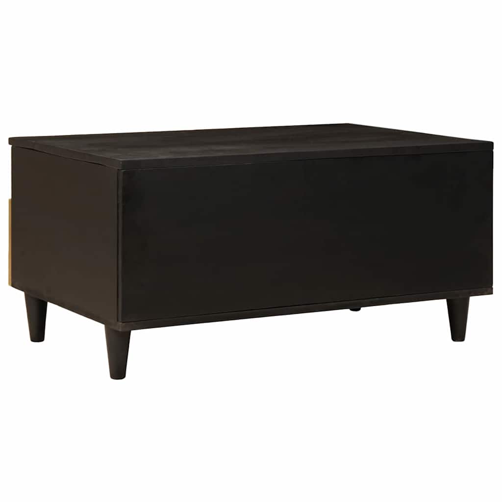vidaXL Τραπεζάκι σαλονιού with Drawer Μαύρο και Χρυσό 80 x 54 x 40 εκ