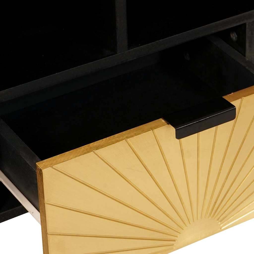 vidaXL Ντουλάπι TV Μαύρο και Χρυσό 100 x 33 x 46 εκ Επεξεργασμένο ξύλο
