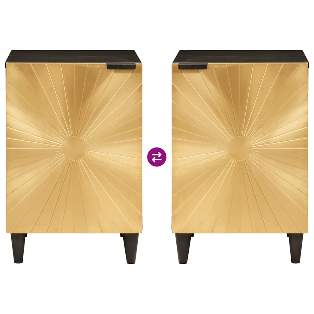 vidaXL Ντουλάπι Μπάνιου με ράφι Μαύρο και Χρυσό 38 x 33 x 58 εκ.