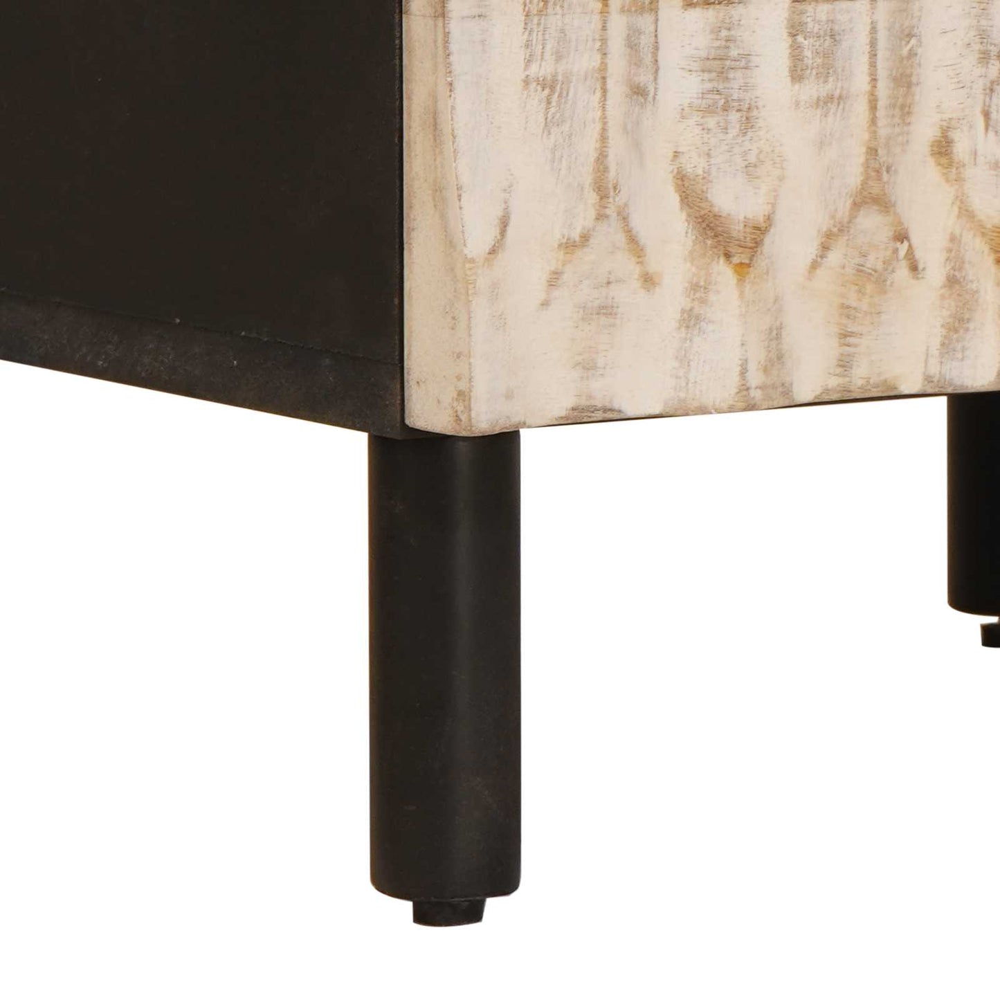 vidaXL Κομοδίνο Λευκό 40 x 33 x 46 εκ. Στερεό ξύλο μάνγκο