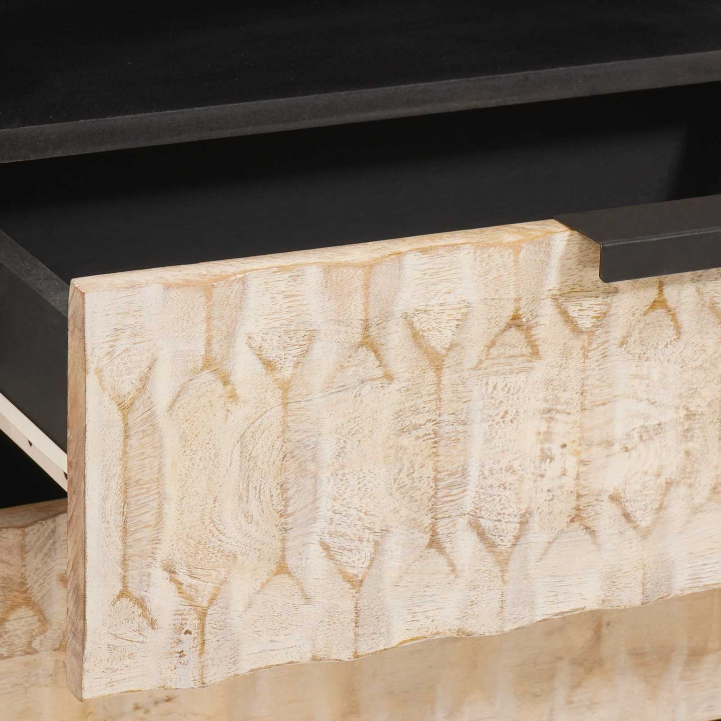 vidaXL Κομοδίνο με συρτάρι Λευκό 50 x 33 x 60 εκ Στερεό ξύλο μάνγκο