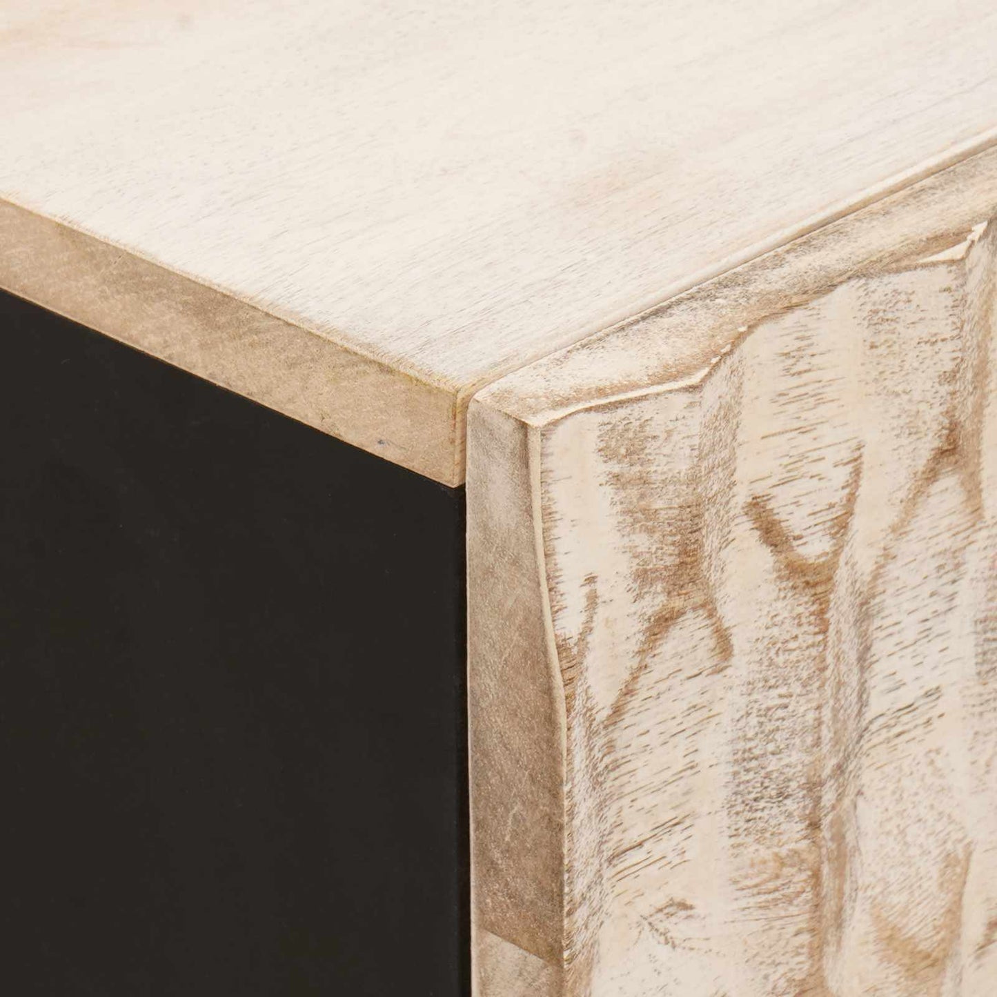 vidaXL Κομοδίνο με συρτάρι Λευκό 50 x 33 x 60 εκ Στερεό ξύλο μάνγκο