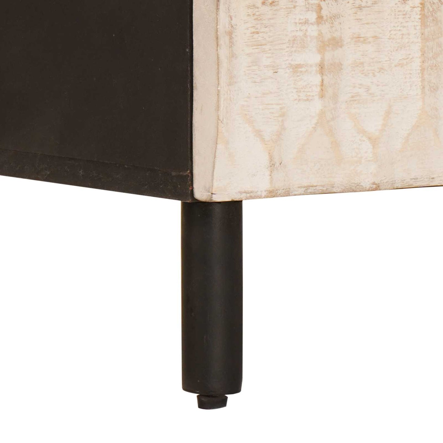 vidaXL Κομοδίνο με συρτάρι Λευκό 50 x 33 x 60 εκ Στερεό ξύλο μάνγκο