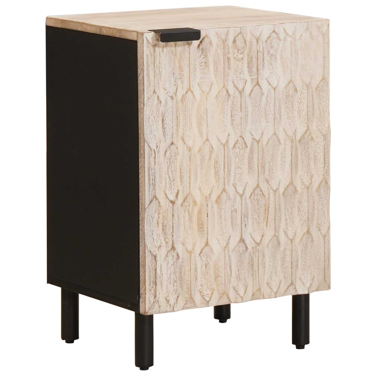 vidaXL Ντουλάπι Μπάνιου Λευκό 38 x 33 x 58 εκ. Στερεό ξύλο μάνγκο