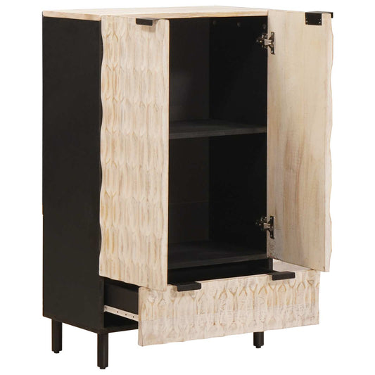vidaXL Highboard με πόρτα Λευκό Φινίρισμα Καθαρισμού 60 x 33 x 100 εκ.
